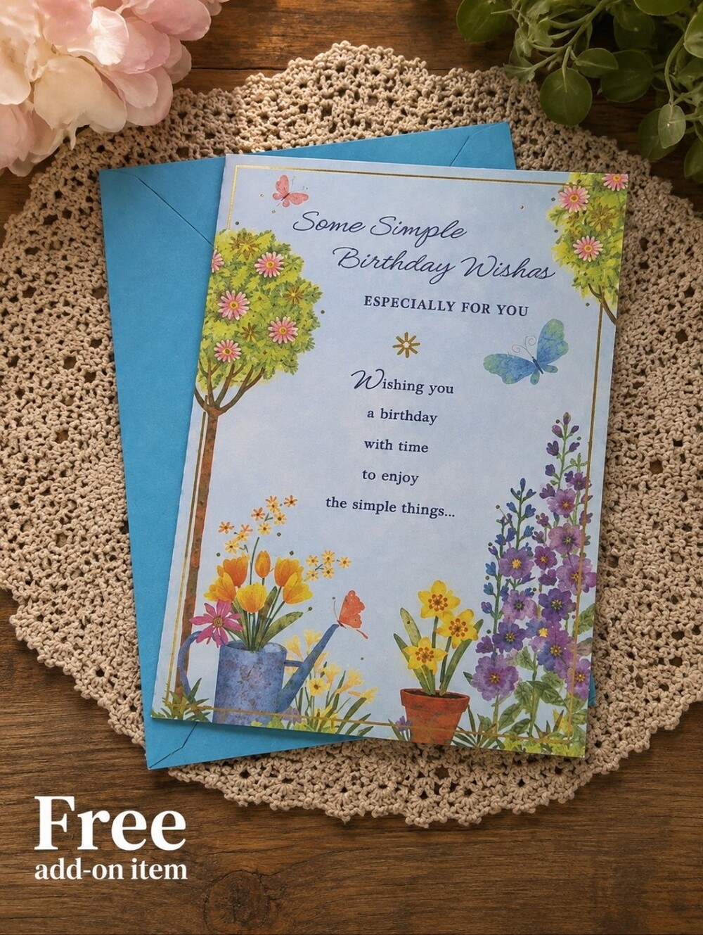 Free With Purchase Floral Birthday Card with Neutral Could Be For Anyone